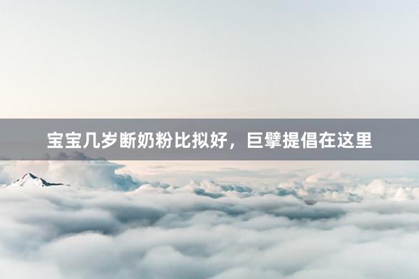 宝宝几岁断奶粉比拟好，巨擘提倡在这里
